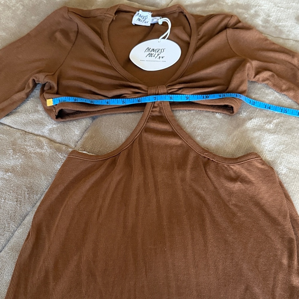 Princess Polly Chocolate Cut-Out Mini Dress - Picture 7 of 8